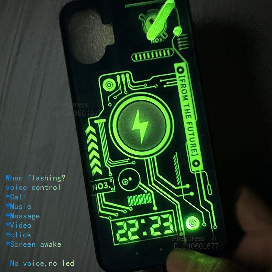 Для Nothing Phone 3a Светодиодный чехол Nothing Phone 3a Pro Вспышка Fundas Защита камеры Светящийся задний чехол Для Nothing Phone 1 2 3