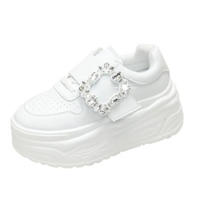 Модные летние туфли для скейтбординга 8 см 2024 года с сеткой Мэри Джейн, женские туфли с крючками и стразами на платформе, на танкетке, круглые, весенние, модные повседневные туфли