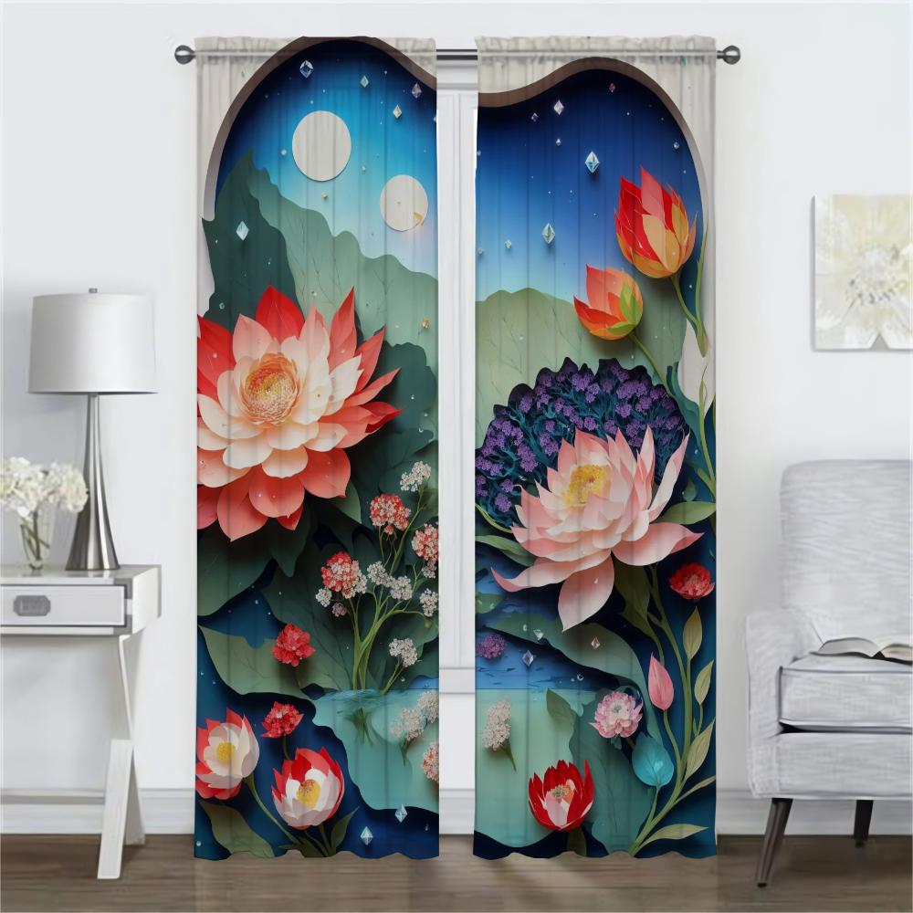 3D Цветочные Оттенки Элегантные Шторы Для Гостиной Оконные Шторы Домашний Интерьер Шторы 2 Шт. Хэллоуин Украшения Ребенок
