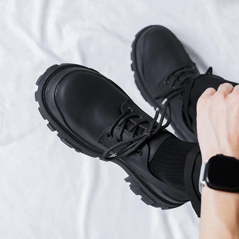 Мода Мужская Мода Кожаная Обувь Мужчины 2025 Новые Массивная Платформа Ретро Рабочая Обувь Весна Осень Туфли Дерби Низкий Верх Мужские Повседневные Лоферы