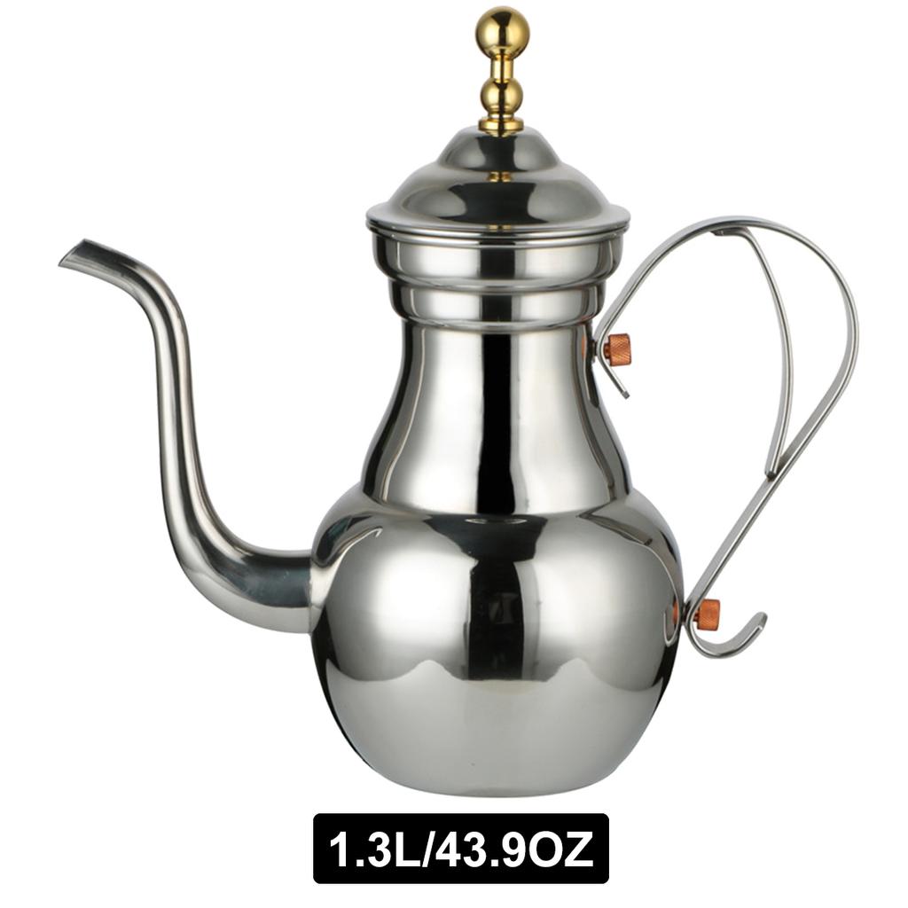 Leeseph Turkish Coffee Pot, Stainless Steel Arabic Tea Pot with Filter Mesh, Gooseneck Kettle for Cafe, Tea, Juice, Milk