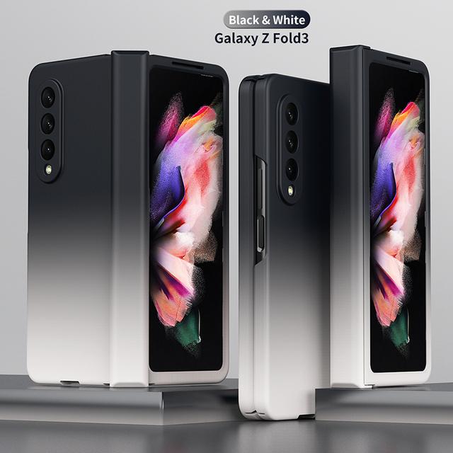 Для Samsung Galaxy Z Fold 3 Z Fold 4 5g градиентный цвет 360 защитный шарнирный чехол с передней пленкой из закаленного стекла Жесткие бронированные чехлы