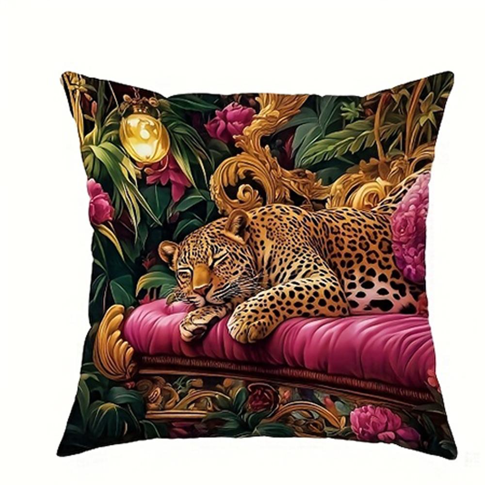 pc Maximalist Leopard Throw Pillow Cover D DoubleSided Print Soft Polyester Cushion Case for Home Sofa Bedroom Car Interior