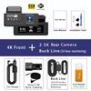 4K+2.5K Dash Cam Dual Lens 2160*3840P Recording Car Camera Built-In WiFi GPS DVR Dashcam Night Vision Video Recorder 24H Parking