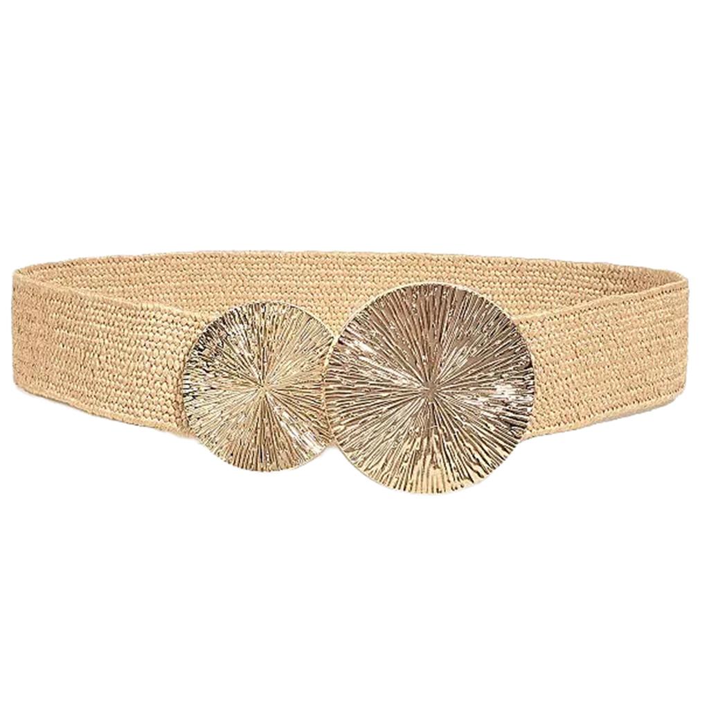 Эластичный пояс в стиле панк с цепочкой для ковбоя и ковбойки, современная золотая пряжка, поясная цепочка, широкий пояс, модный аксессуар