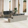 VidaXL 7-Piece Garden Sofa Set with Light Grey Cushions Poly Rattan 3349108