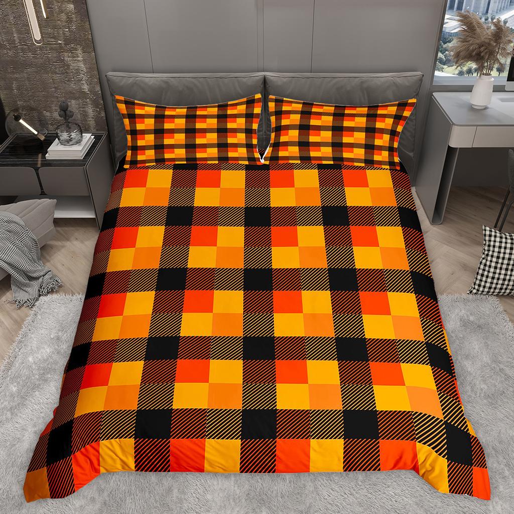 Comforter Homewish Colorful Plaid Modern Minimalist Set Geometric Checkered Bedding Set