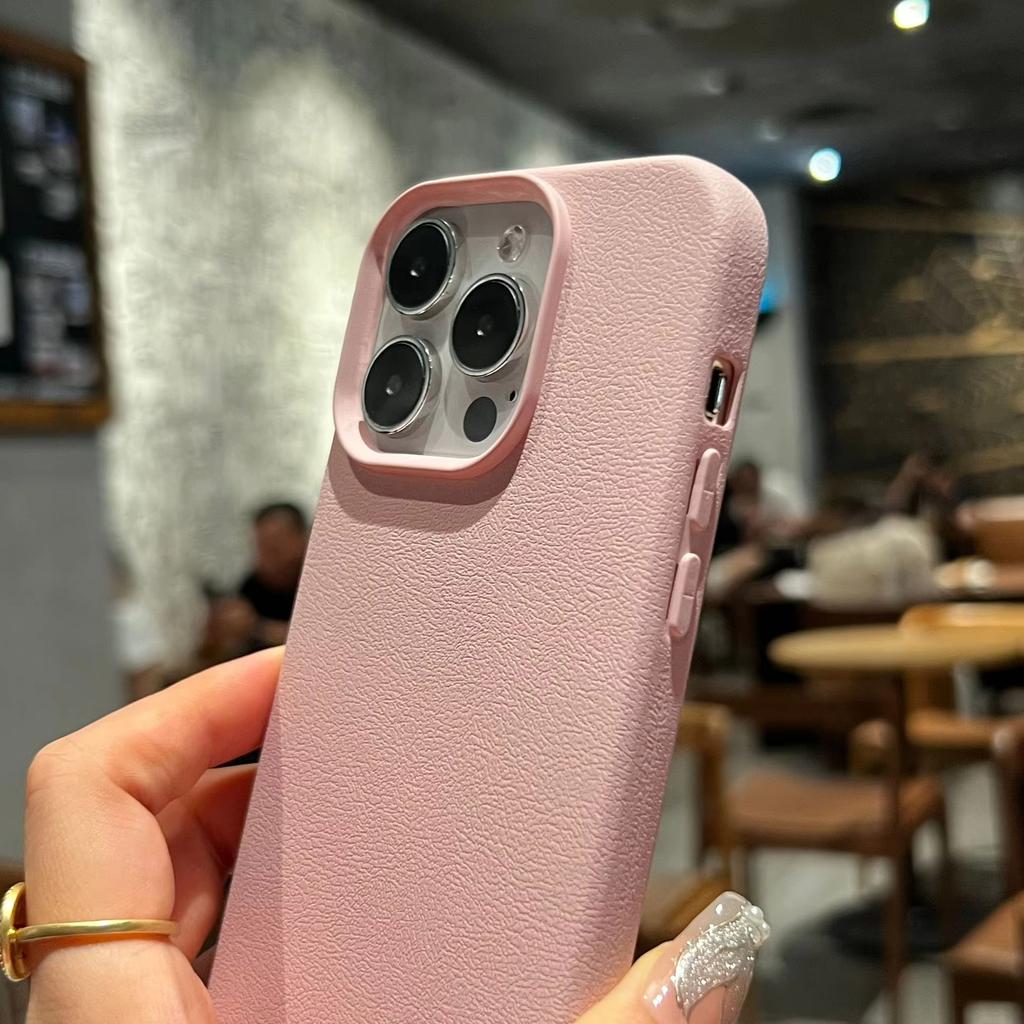 Роскошный силиконовый чехол для телефона из кожи с рисунком «Личи» для iPhone 17 Air 16 e 15 14 13 12 11 Pro Max Plus Mini SE Мягкая противоударная крышка
