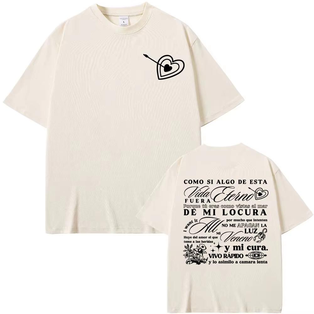 Rapper Delaossa Album Letters Print Tshirts Men Women Casual Pop music T Shirt Hot Sale Hip Hop High Quality Tshirt Streetwear