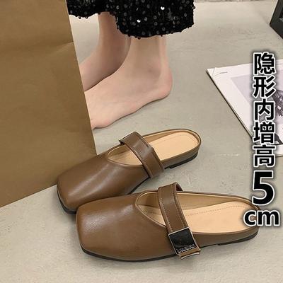 Мягкая подошва, полутапочки-мешки, женская верхняя одежда 2025 года, новые туфли Mueller с одной педалью, внутренняя высота, увеличивающая размер, одинарные туфли Mary Jane, лето