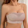 Adjustable Backless Plus-size Lace Bra with Gathered Push-up Design for Bust Reduction