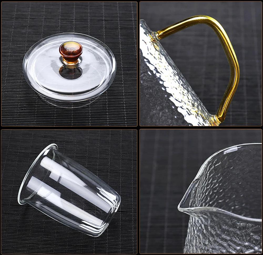 New Heat Resistant Glass Teapot Glass Borosilicate Tea Mug Gas Stove Flower Puer Kettle Chinese Kung Fu Tea Set With Filter