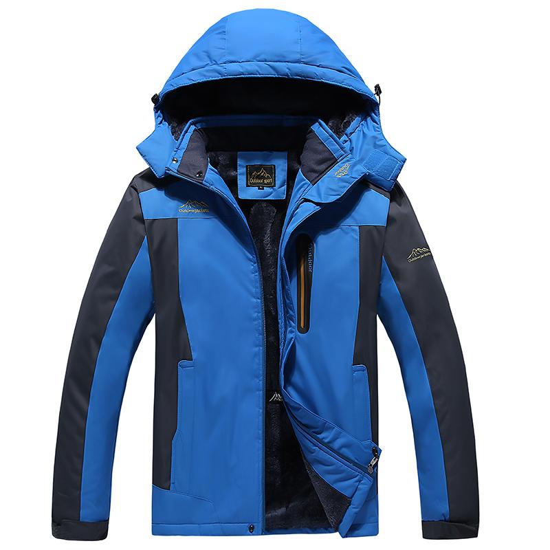 Winter Plus Velvet Mountain Jackets Mens Hiking Jackets Outdoor Removable Hooded Coats Ski Snowboard Parka Winter Outwear 9XL