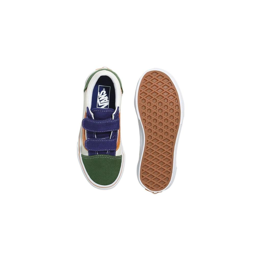 Vans Old Skool V Повседневные Удобные Прочные Дышащие Низкие Детские Кеды для Скейтбординга Детские кроссовки Белый Зеленый VN0A38HD6GL