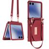 VIETAO Luxury Girl's Fashion PU Leather Wallet Phone Case with Lanyard & Wrist Strap Shockproof Hand Holder for Z Flip