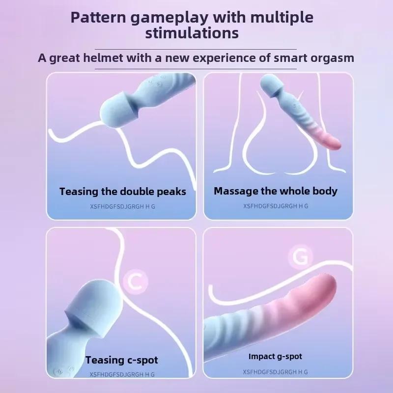 3 В 1 Режим Дилдо Вибратор AV Секс-машина Волшебная палочка Стимулятор клитора точки G Женский вагинальный массажер Женский секс-игрушка для взрослых 18+