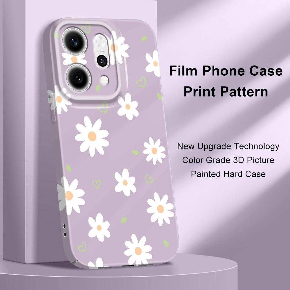 Нежный чехол-ромашка для OPPO Reno 14 14F 13 13F 12 12F 11 11F 10 8 8Z 8T 7 7Z Pro 4G 5G Пленка Жесткая крышка