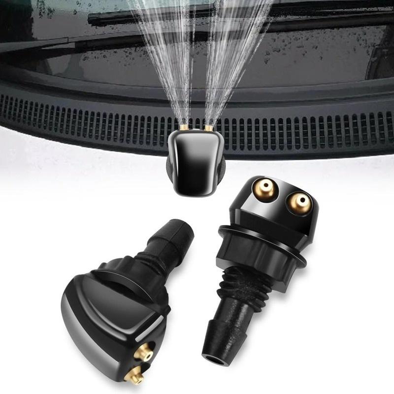 2pcs Universal Front Windshield Washer Wiper Nozzle Sprayer Sprinkler Water Spout Outlet