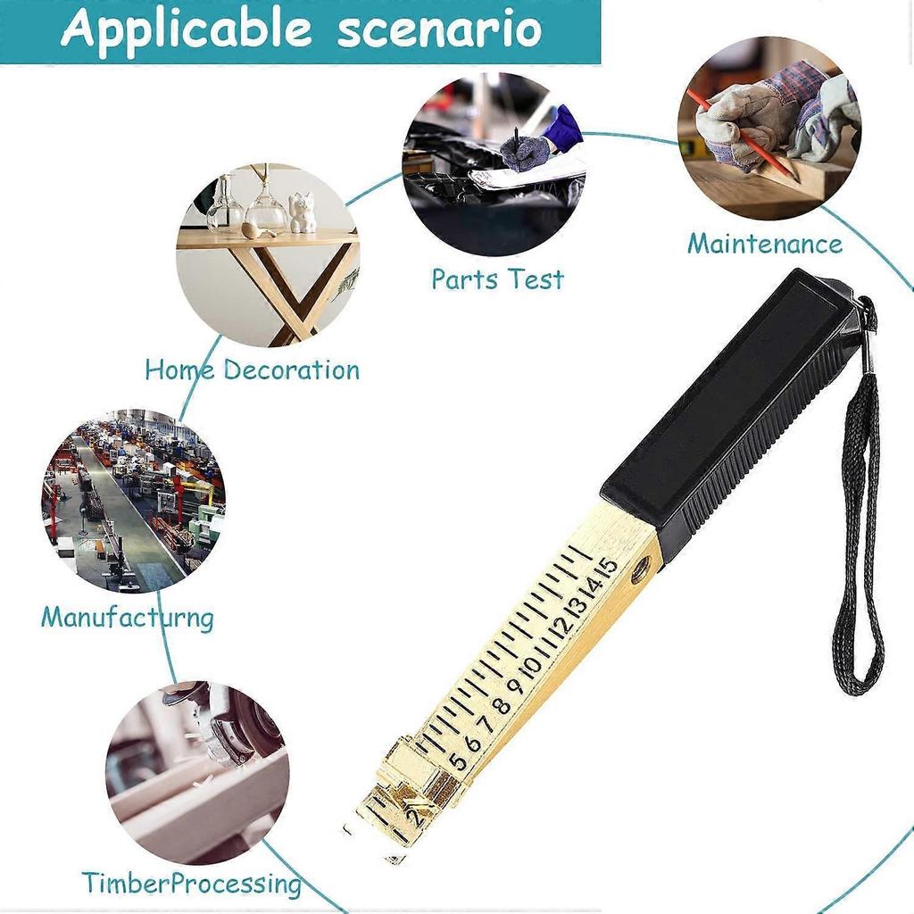 Fire Door Gap Gauge, Wedge Vernier Feeler Gauge Engineering Tools Ruler 1-15mm for House Engineering Inspection Flatness (Precision:0.5mm) (black) (2