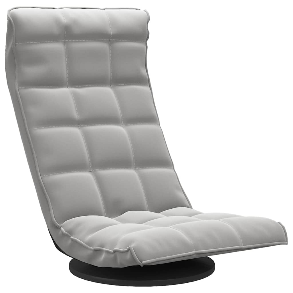 Floor Chair Swivel Light Grey Velvet