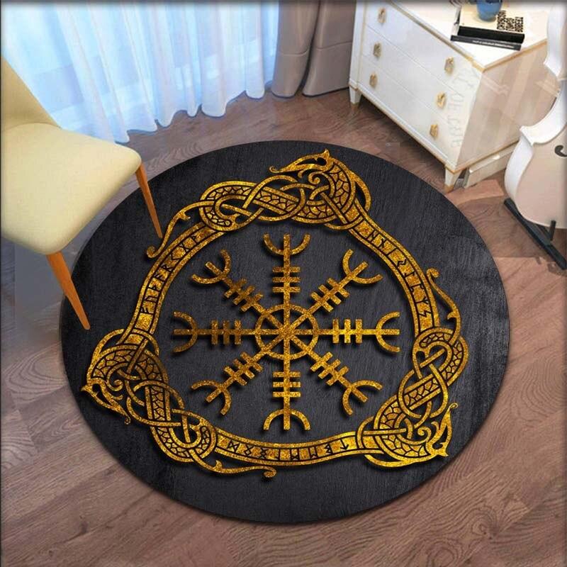 Коврик с рисунком викингов, круглый напольный коврик, ковер для гостиной, ковер для ванной комнаты, кухонный коврик, кухонный коврик, Tapetes