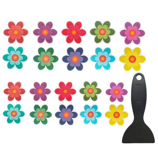 1 комплект, наклейка для ванны, яркие цветные клейкие наклейки с цветочным и животным узором, противоскользящие наклейки для душа для ванной комнаты