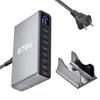 Многопортовая USB-C зарядная станция 140 Вт PD3.1 Быстрая зарядка Хаб с интеллектуальным распределением питания Для офиса Игровой установки