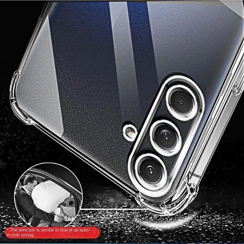 Shockproof Clear TPU Phone Case for Samsung Galaxy M55 5G M15 A55 A35 A25 A15 A05S Ultra-Thin Soft Silicone Airbag Shockproof Back Cover