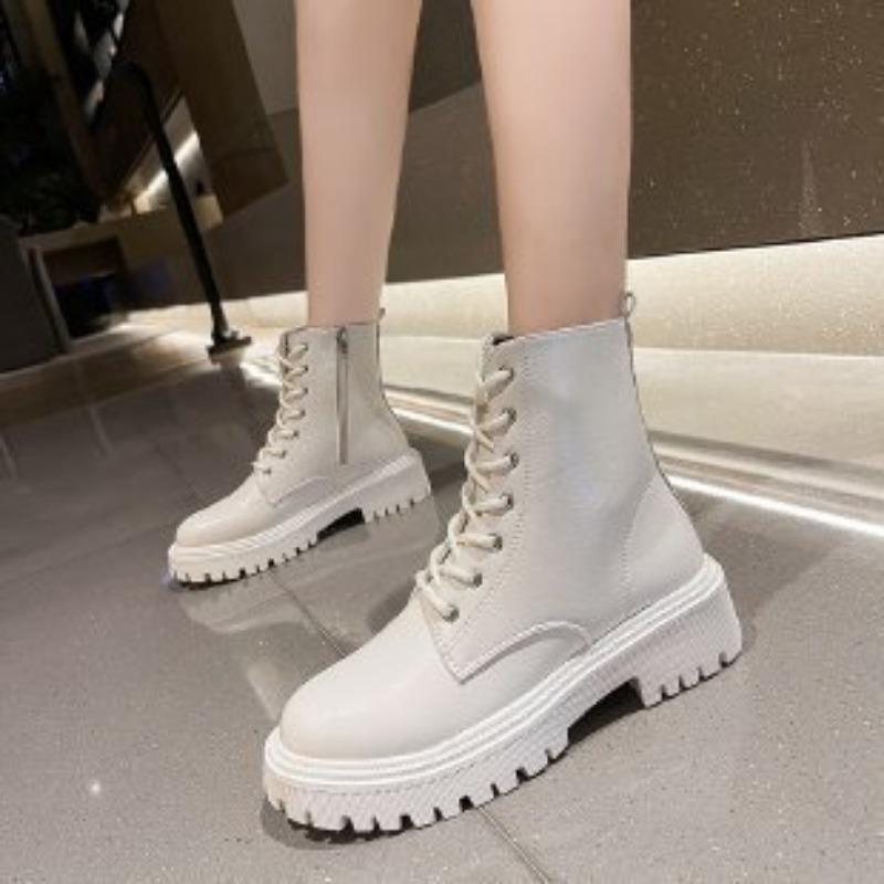 Ботинки Martin женские осенне-зимние новые универсальные британский стиль с завязками спереди на толстой подошве модные женские