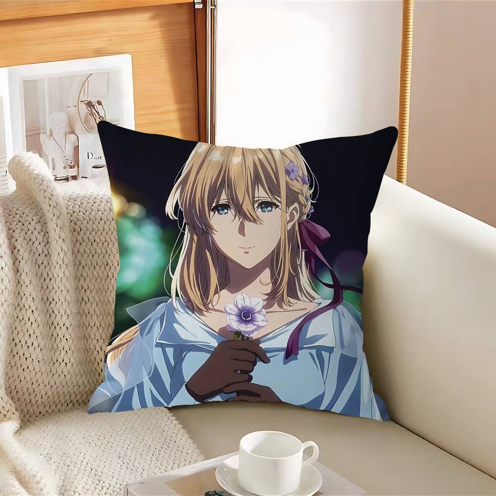 Violet-T Anime EvergardenS Pillow Case Removable Washable Cushion Cover – All-Season Soft Linen