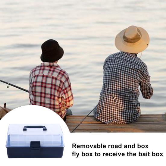 3-слойная коробка для рыболовных приманок с переносной ручкой, большая вместимость, прозрачная, прочная