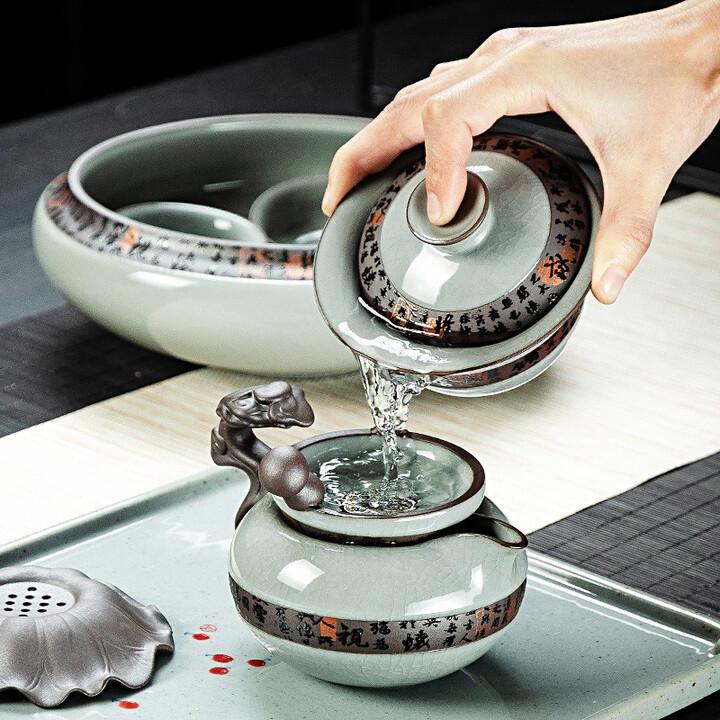 Изысканная форма Чайник и заварник Фарфоровый китайский чайный сервиз Гунфу Керамическая чайная чашка