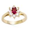 Gold Plated Ring 'Victorina' Golden Garnet - 10x9 Mm