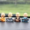 Smiling Monk Cartoon Resin Tea Pet for Car Dashboard Décor