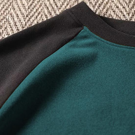 Мужская лоскутная толстовка свободного покроя с круглым вырезом, классическая осенне-зимняя мягкая теплая свободная повседневная уличн