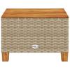 Garden Table Beige 55x55x36 cm Poly Rattan Acacia Wood
