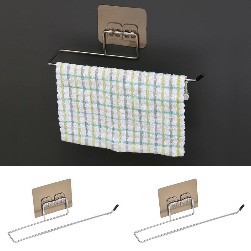 Держатель для рулона кухонной бумаги, вешалка для хранения туалетной бумаги в ванной, вешалка для полотенец, держатель для тряпок в шкафу, самоклеящийся кухонный крючок