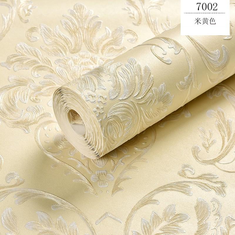 Self-Adhesive 3D Embossed Non-Woven Wallpaper Living Room Bedroom Accent Wall Decor European Style