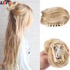 Straight Synthetic Bread Grab Pins Hair Bun Wigs Party Red Wig Clips Female Hair Tail Extension Heat-resistant Fackhair