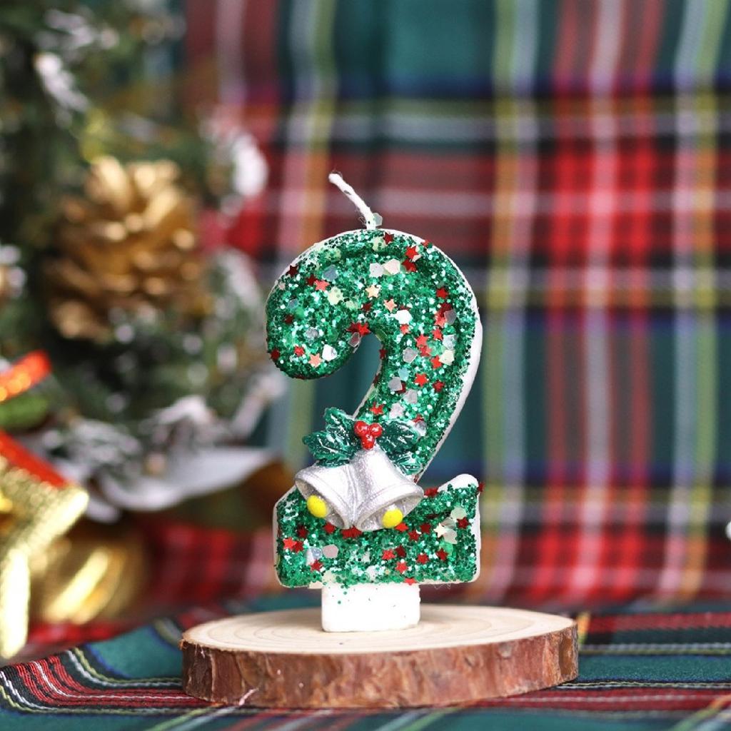 Рождественский номер День рождения Свеча Вечеринка Торт Украшение Подарок на день рождения Санта-Клаус