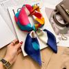Luxury Silk Feeling Square Scarf Women 2024 Print Satin Neckerchief Spring Hair Band Foulard Bandana Echarpe Tie Shawl Wraps