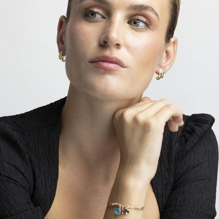 Bracelet - LUXENTER - Erilah - Argent 925 - finition or jaune 18K - Zircone saphir