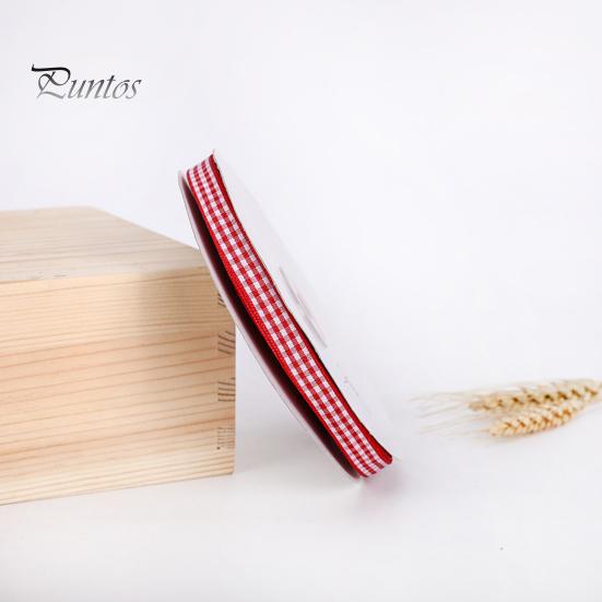 For Party DIY 1 Roll Cheque Plaid Ribbon All Match Rural Style Printed Grid Bow Gift Box Packing Ribbon