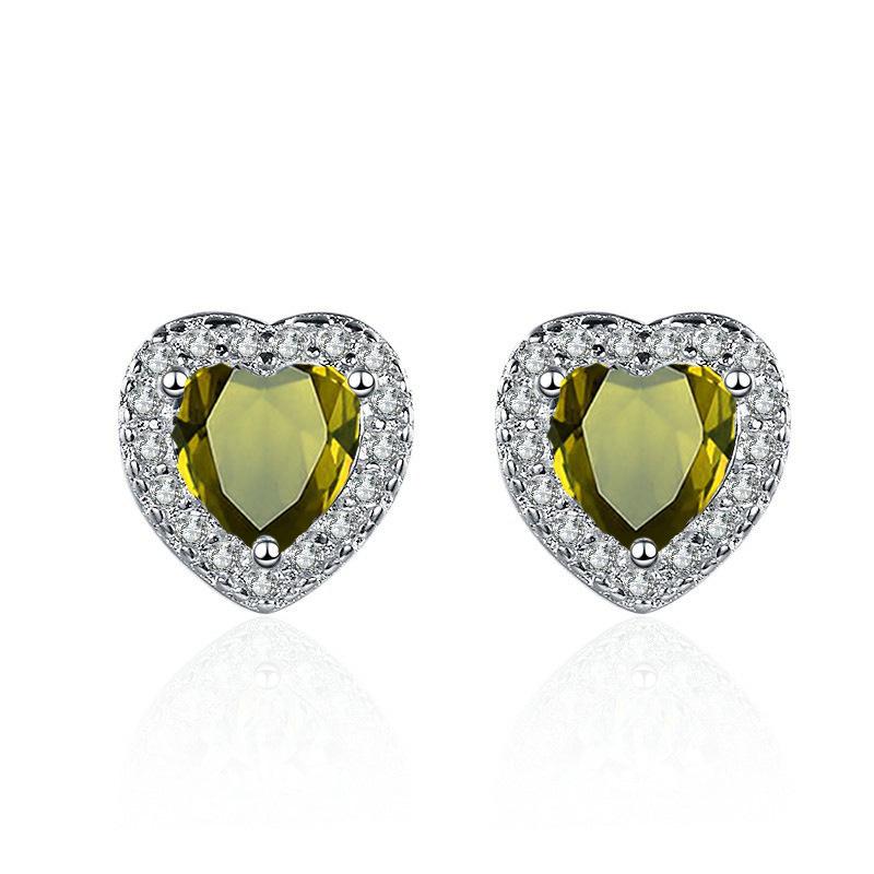 Heart-Shaped Zircon Earrings: Sparkling AAA Micro Inlaid Love Design