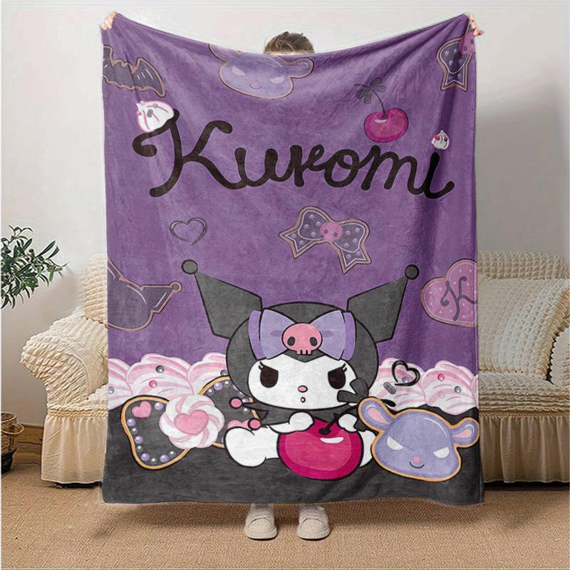 1pc Cartoon Kuromi Halloween Adventure Blanket, Cartoon Throw for Home Decor, Gift Idea, All Seasons Use, Cozy Bedding Cover, Room Decoration, Living