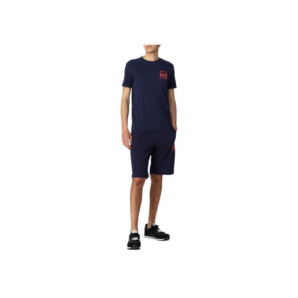 Emporio Armani Ss22 Однотонные Спортивные Шорты с Принтом Логотипа Мужские шорты Темно-Синие 3LPS53-PJEQZ-1554