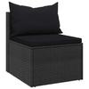 4 Piece Outdoor Sofa Set with Cushions Black Poly Rattan