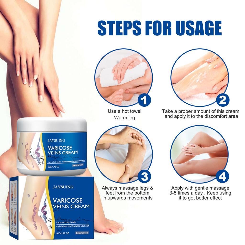 High-Efficacy Leg Vein Repair Cream Varicose Massage Cream for Earthworm Leg, Activate Meridians and Alleviate Pain and Swelling