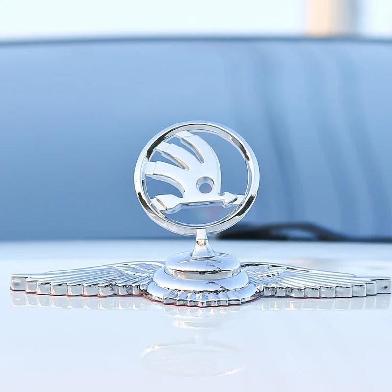 WMZW4 Car Front Bonnet Emblem Sticker for Skoda Fabia 1 Octivia RS Superb 2 Rapid Kodiaq A7 Karoq Citigo Yeti Kamiq Vision S 3d Badge