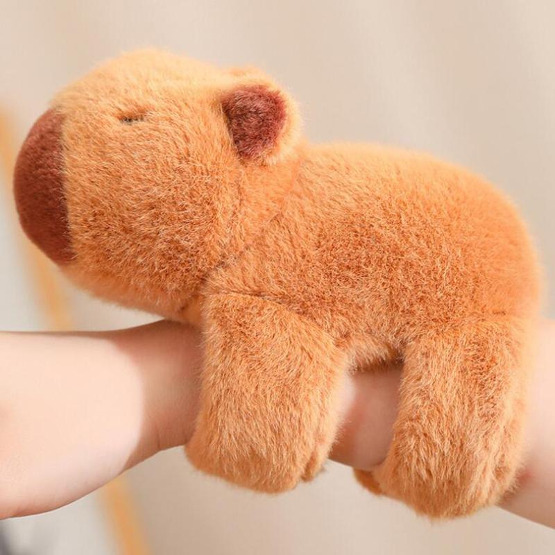 New Capybara Animal Slap Snap Wrap Wristband Bracelet Plush Stuffed Animal Kawaii Capybara Hand Ring Wristband Kid Toys